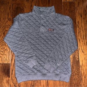 Ohio State University Gray Quilted Snap 1/4 Button Pullover Jacket Sweatshirt
